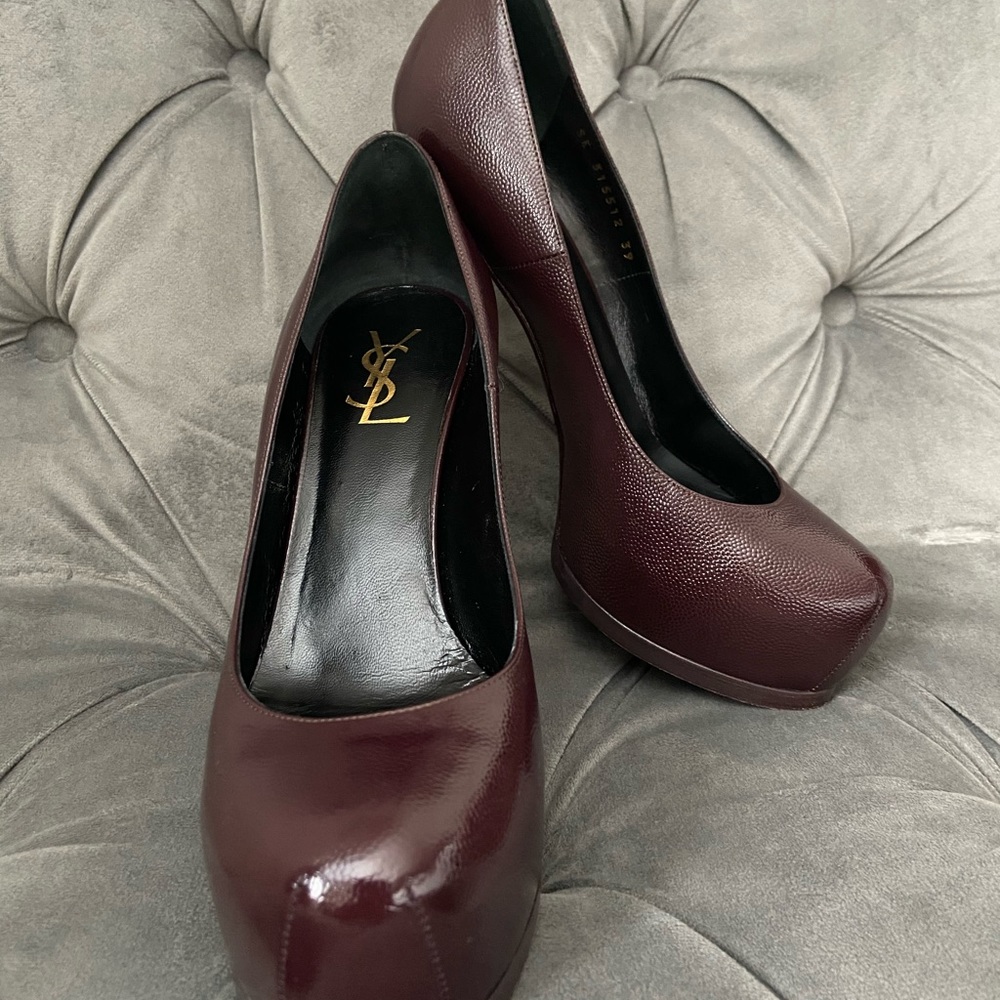Stunning YSL Plum Platform Heels